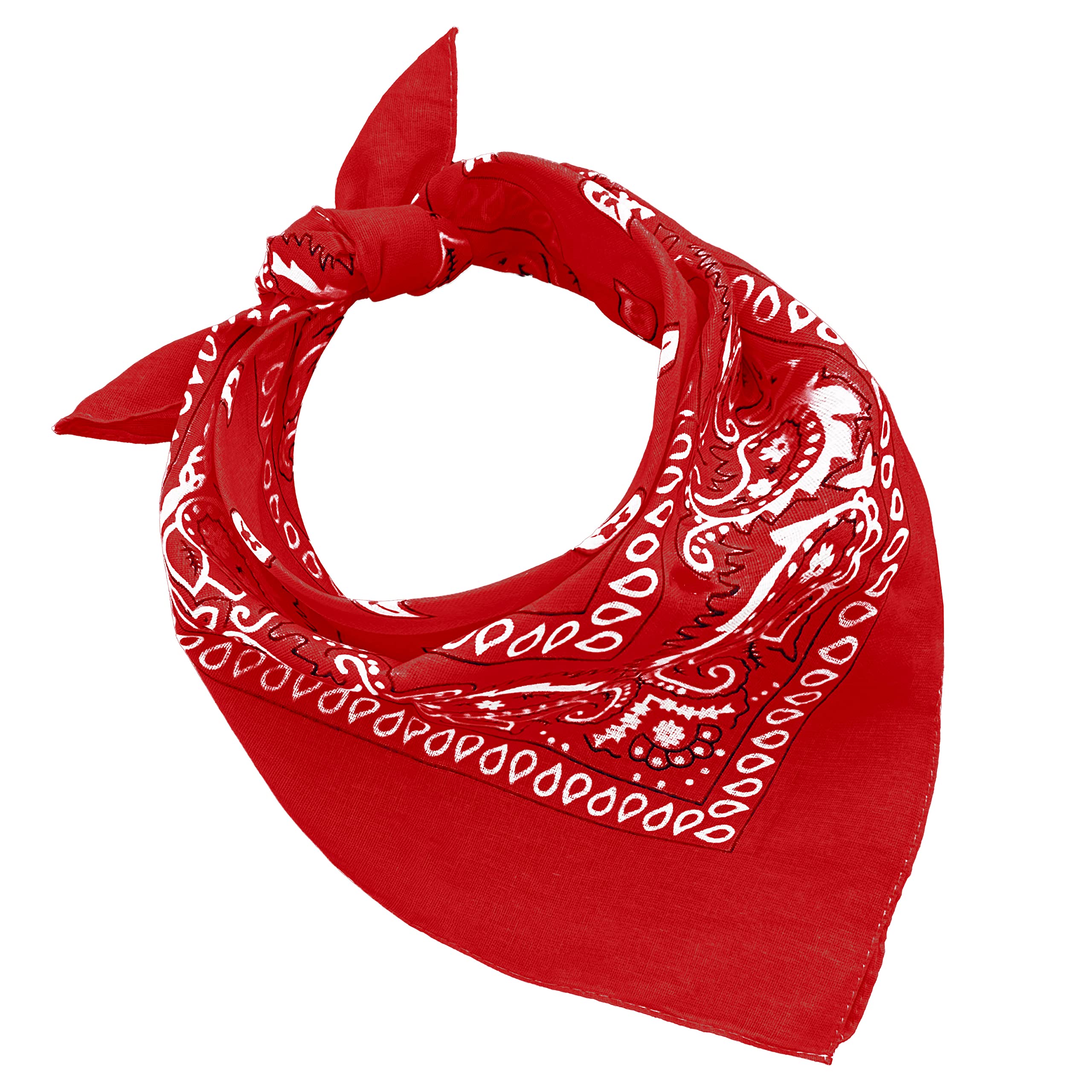 Photo 1 of JOPHY & CO. 100% cotton Bandana SET of 3/5/10 for Women's Men's Children's Unisex Unique and/or Paisley Patterned COD. A644 (Paisley, Red, Set 1 pz)