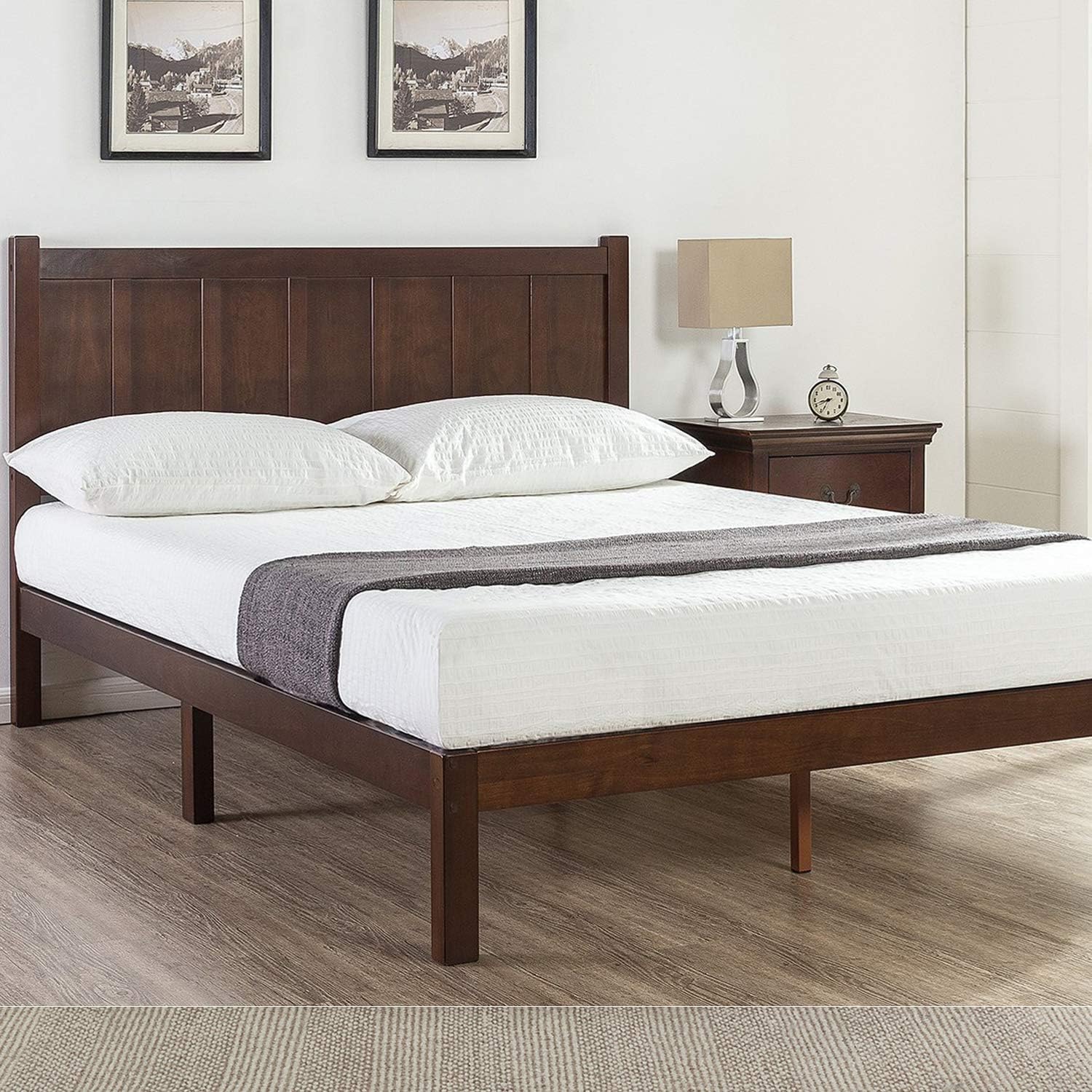 Zinus Adrian Timber Queen Bed Frame Solid Wood Head Board, Quality