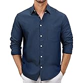 AOTIK Mens Oxford Button Down Shirt Long Sleeve Dress Shirts Solid Business Casual Office Shirts with Pockets