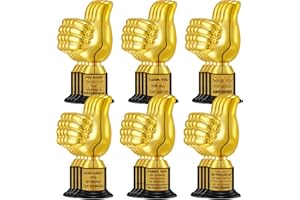 Highergo 24 Pcs Thumbs up Award Trophies 5 Inch Plastic Gold Trophy Cups Bulk for Staff or Kids Party Favors with Inspirational Stickers for Employee Reward School Trophy Gifts