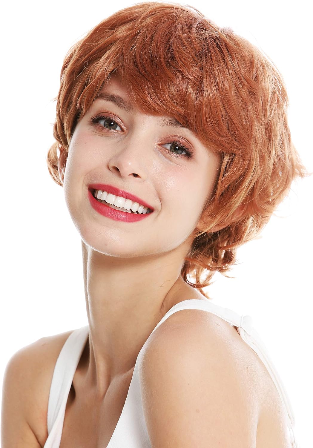 WIG ME UP, YZF-41008 women's quality wig fringe short wild wavy highlights reddish brown blonde, Brown-blonde mix (M30LTM27X) - Image 4