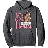Just A Girl Who Loves Horses Cute Horseback Riding Lesson Pullover Hoodie