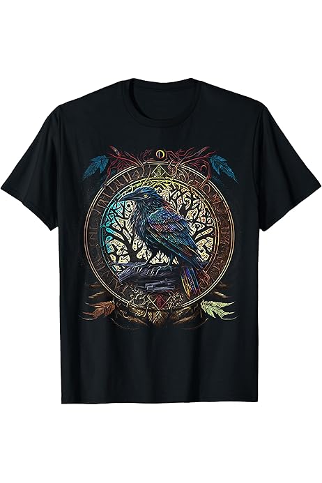 A MOONLIT RAVEN Vikings Fantasy Mythology Crow Uomo Cotton - Foto 4