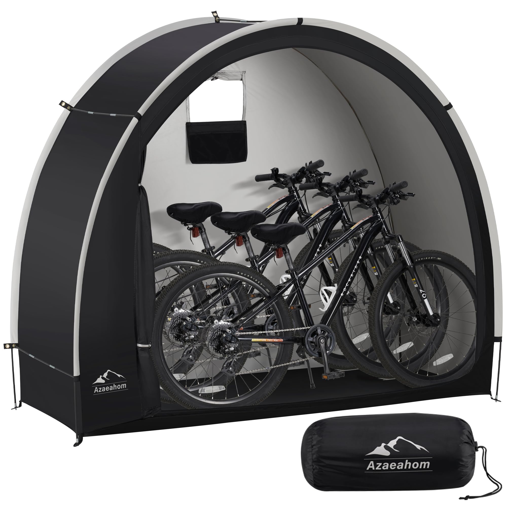 Photo 1 of Azaeahom Bike Storage Shed Tent, Waterproof Outdoor Storage Shed for Bicycle, Easy Setup, Portable Storage Tent for Motorcycle,Garden Tools,Lawn Mower