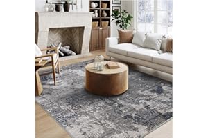 QD-Udreamy 5x7 Area Rugs - Machine Washable Area Rugs 5x7 for Living Room, Soft Washable Rugs 5x7, Non-Slip Washable Area Rug, Stain Resistant Abstract Low Pile Thin Washable Rug 5x7