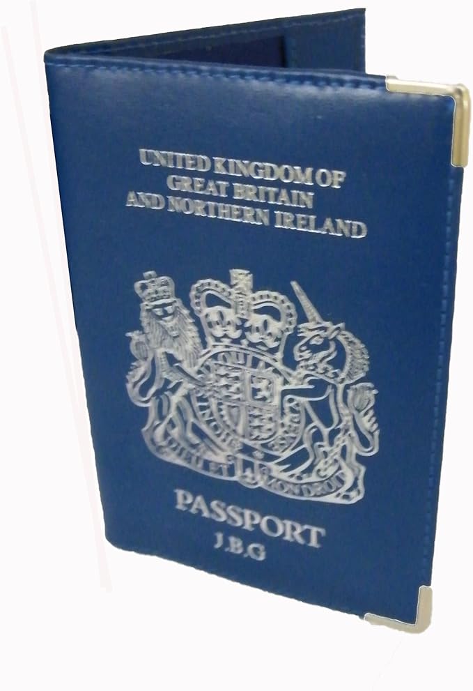 PERSONALISED UK PASSPORT COVER DARK BLUE UPTO 6 LETTERS PRINTED FOR YOU