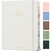 Verveorig Planner 2026-2027 Weekly &amp; Monthly Academic Planner, 6" x 8.3" | July 2026 - June 2027, Hardcover Agenda 2026-2027 Calendar Daily Planner for Student Teacher with Monthly Tabs, Elegant Ivory