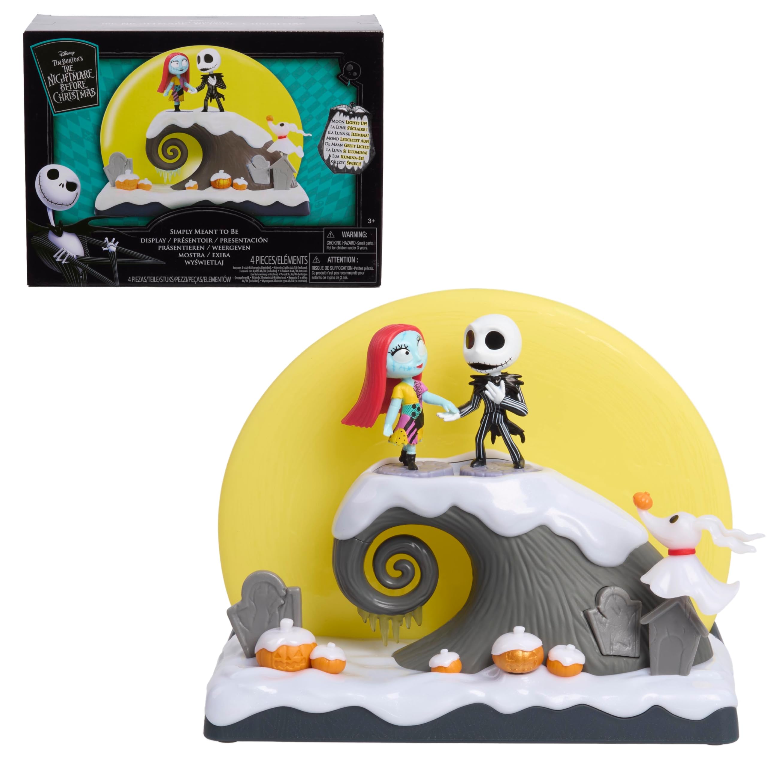 Photo 1 of Just Play Disney Tim Burton’s The Nightmare Before Christmas “Simply Meant to Be” Display, Jack Skellington and Sally Collectible Figurines, Kids Toys for Ages 3 Up