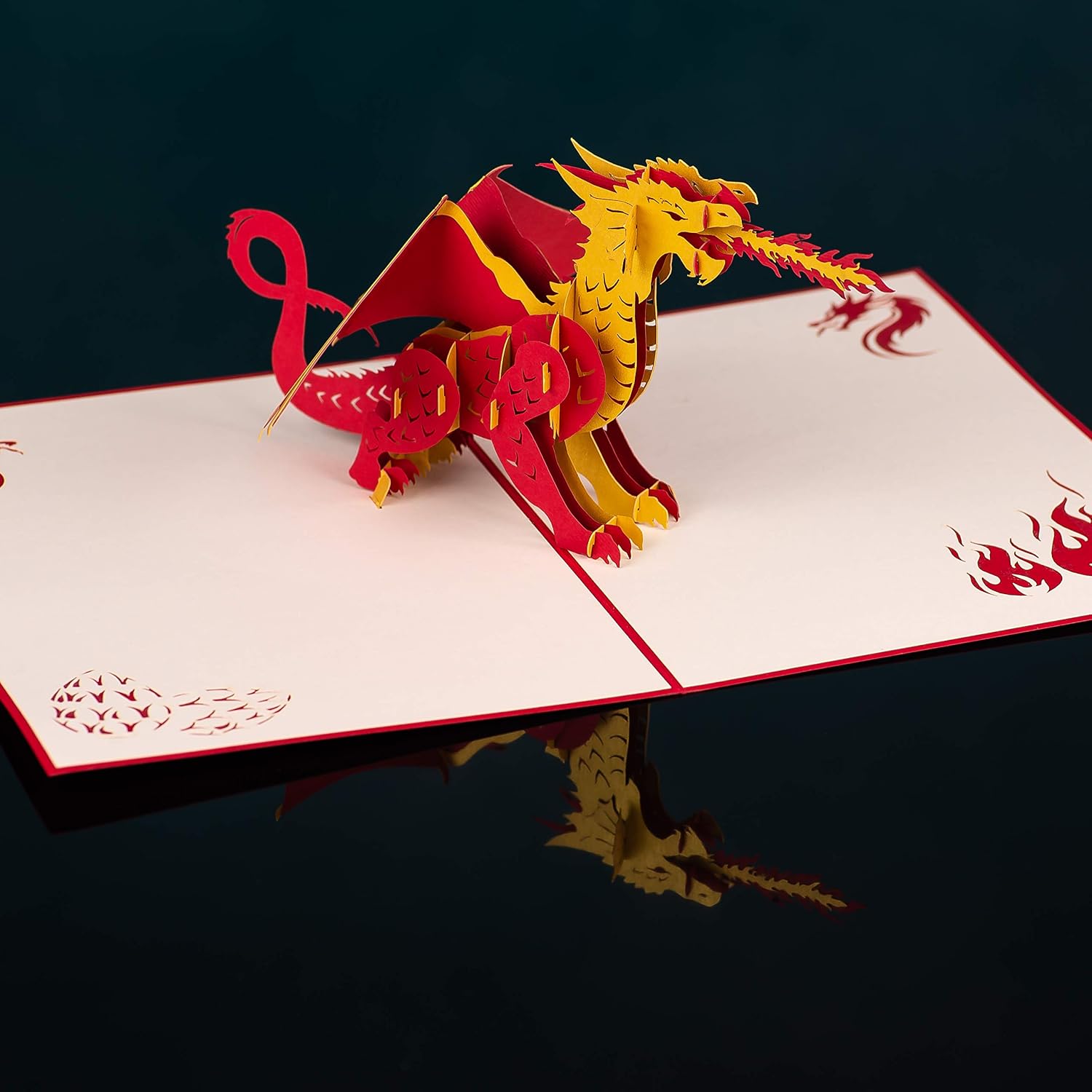 Dragon Pop Up Card by DEVINE Popup Cards, Red, 15 x 20cm - Image 4