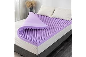 MLILY 3 Inch Egg Crate Twin Memory Foam Mattress Topper, Cooling Gel Infused Foam Mattress Topper for Pressure Relief, CertiPUR-US Certified Twin Bed Topper, Purple, 38"×75"