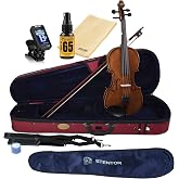 Stentor 1500-4/4 Violin Student II Hand Crafted Solid Tonewood Instrument with True Tune Chromatic Tuner, Polish and Polishing Cloth (4/4)