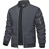 TACVASEN Men's Bomber Jacket Lightweight Casual Spring Fall Windbreaker Zip Up Coat with Pocket