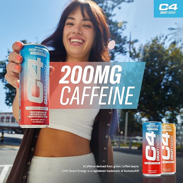 CELLUCOR C4 PERFORMANCE & SMART ENERGY DRINK OFFICIAL VARIETY PACK | ZERO SUGAR CARBONATED PREWORKOUT ENERGY | 150+200MG CAFFEINE WITH BETA ALANINE | 4 FLAVORS | 12 FL OZ (12 PACK)