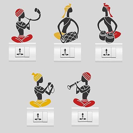 Asmi Collections Musician Wall Stickers For Light Switches