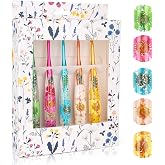 Coopay Crochet Hook Set, 5Pcs Crochet Hooks (4mm, 4.5mm, 5mm, 5.5mm, 6mm | Crochet Needles with Floral Resin Grips - Smooth &amp; Ergonomic, Great for Crocheting Blankets, Dolls, Shawls, Scarves (G-J)