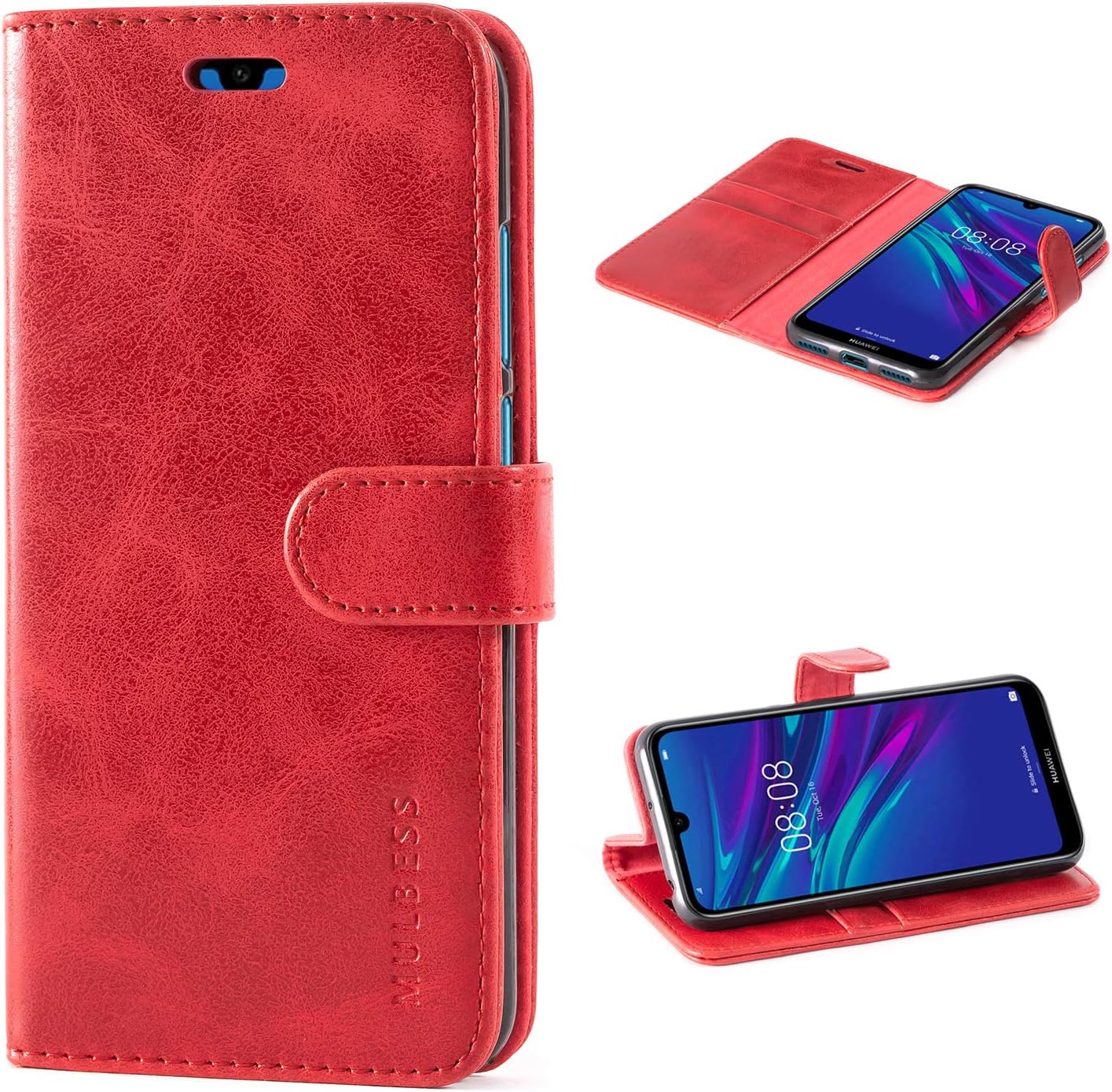Mulbess Huawei Y6 2019 Case Wallet, Leather Flip Phone Case for Huawei