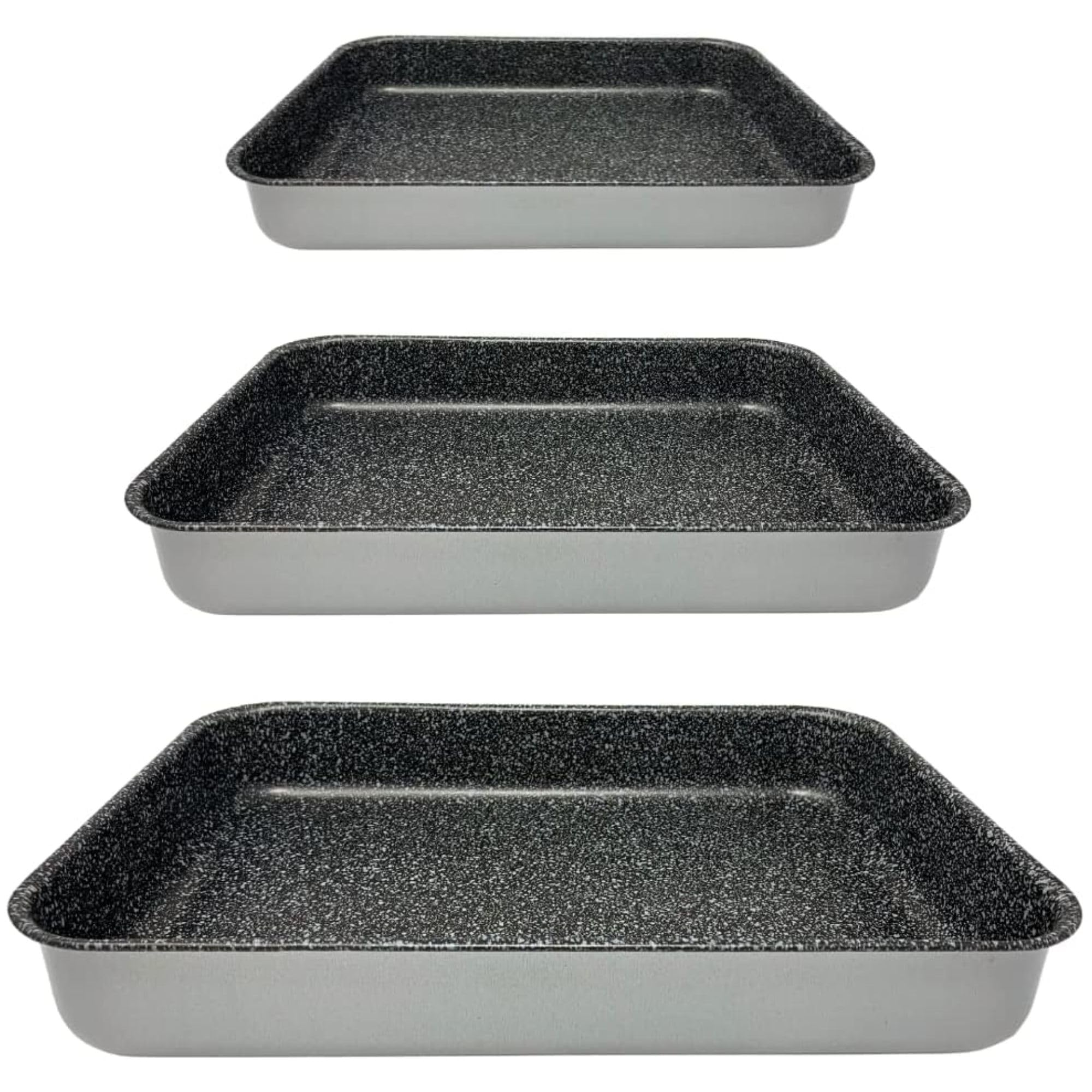NAMAI - Set of 3 Baking Trays For Oven Non Stick, 35 CM/30 CM/25 CM, Dishwasher Safe, Aluminium, Non-Stick, Made In Italy (Set of 35,25,20)