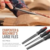 Hi-Spec 3-Piece Metal Hand File Set Flat Round Half-Round 8in/200mm view 3