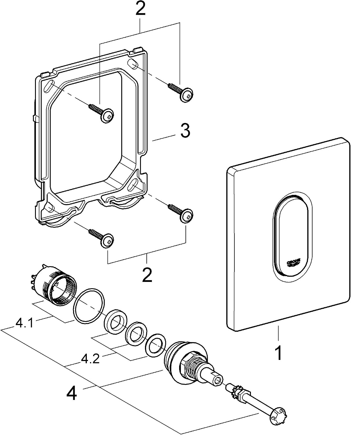 GROHE 38857000 Arena Cosmopolitan Actuation Plate, Chrome - Image 4