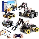 Robotics for Kids Ages 12-16, ACEBOTT 4 in 1 Smart Robot Arm with 5DOF + Tank Car, STEM Toys Coding Kit Compatible with Arduino &amp; Scratch, App &amp; Remote Control, for Kids &amp; Teens