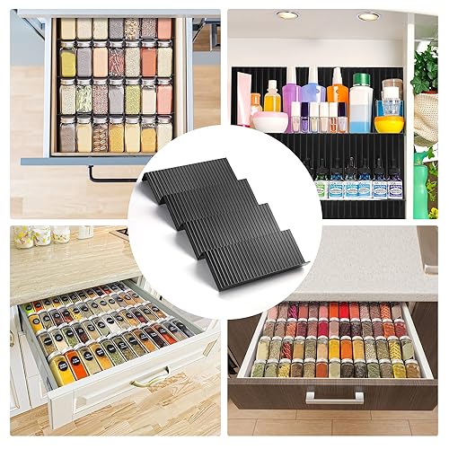 TUYOART Spice Drawer Organizer, Tiers Set Acrylic Spice Rack