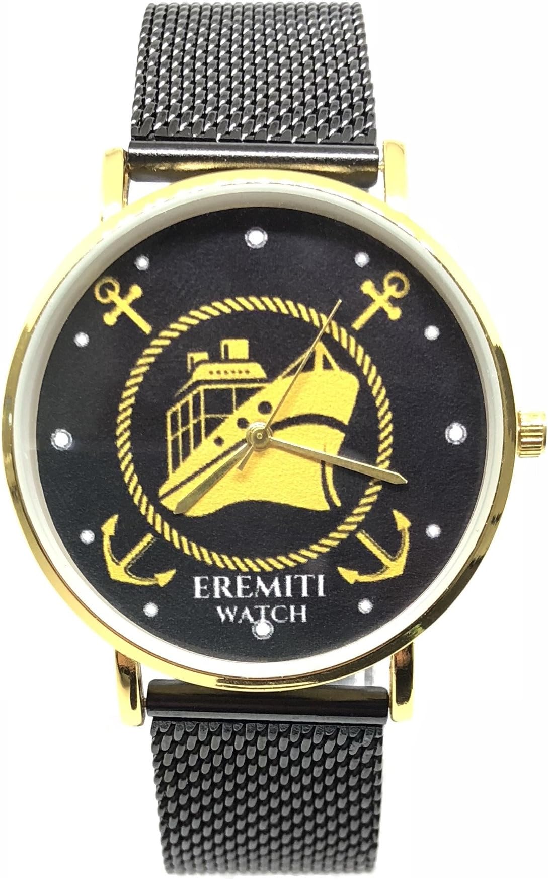 EREMITI JEWELS Eremiti Watch Sunset Collection Watch Strap Compass Rose Knitting Milano Still Rudder Ship Hand of Fatima Yin Yang Marble Quartz Movement Personalised from our brand