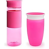 Munchkin® Miracle® 360 Spill Proof Sippy Cups, 24 and 10 Ounce, 2 Pack, Pink – Toddler and Adult Set