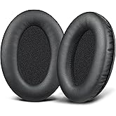 SOULWIT Replacement Earpads for Sony MDR-NC60 (MDRNC60) Noise Canceling Headphones, Ear Pad Cushions with Soft Protein Leather and High-Density Foam - Black