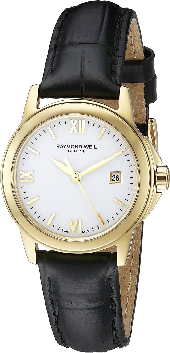RAYMOND WEIL WOMEN'S TRADITION 26MM LEATHER BAND QUARTZ WATCH 5376P