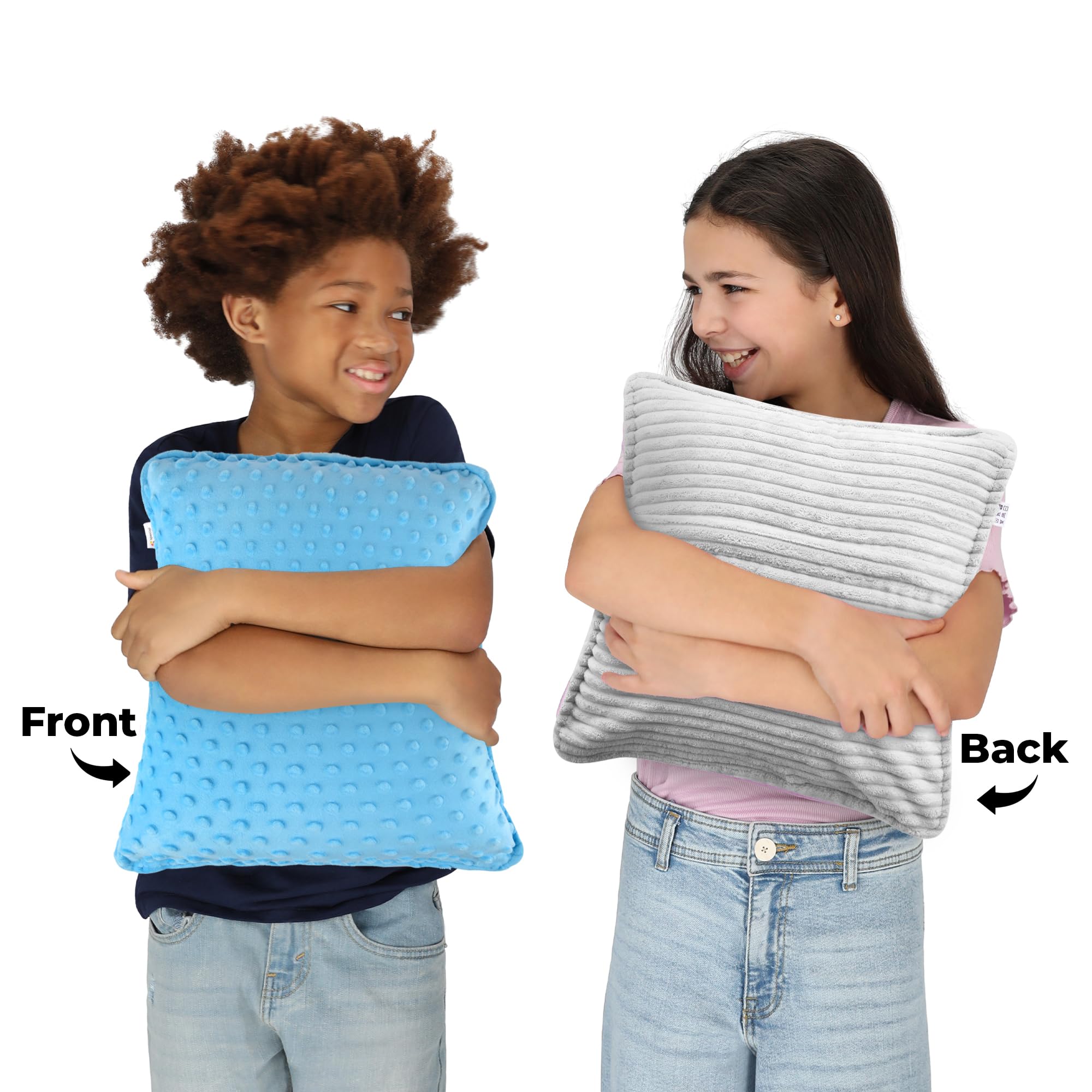 Special Supplies Vibrating Pillow Sensory Pressure Activated Calm for Kids and Adults, 12” Plush Soft Cover -Textured Therapy Stimulation Bumps- 3 Vibration Modes, Music & Voice Recording (Blue)