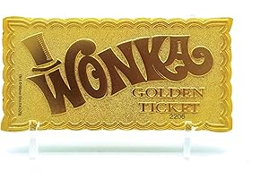 FANATTIK Willy Wonka 24K Mini Gold Plated Golden Ticket Limited Edition Replica