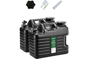 UPWOIGH 5 Gallon Water Jug Set of 2, Camping Water Container, Truly No Leakage Water Storage, Large Military Black Water Tank,BPA Free Portable Emergency Overlanding Gear for Outdoors Hiking