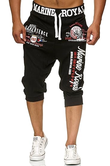 Violento Herren Jogging Bermuda Shorts | Kurze Jogginghose für Männer | leichte Baumwollhose mit Taschen | Kurze Trainingshos