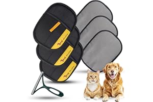 Rorodog 3-Pack Magic Brush Pet Hair Removal Gloves with A Hair/Lint Removal Tool – Remove Cat/Dog Fur from Clothing, Furniture, Car Seats, Bedding & Carpet