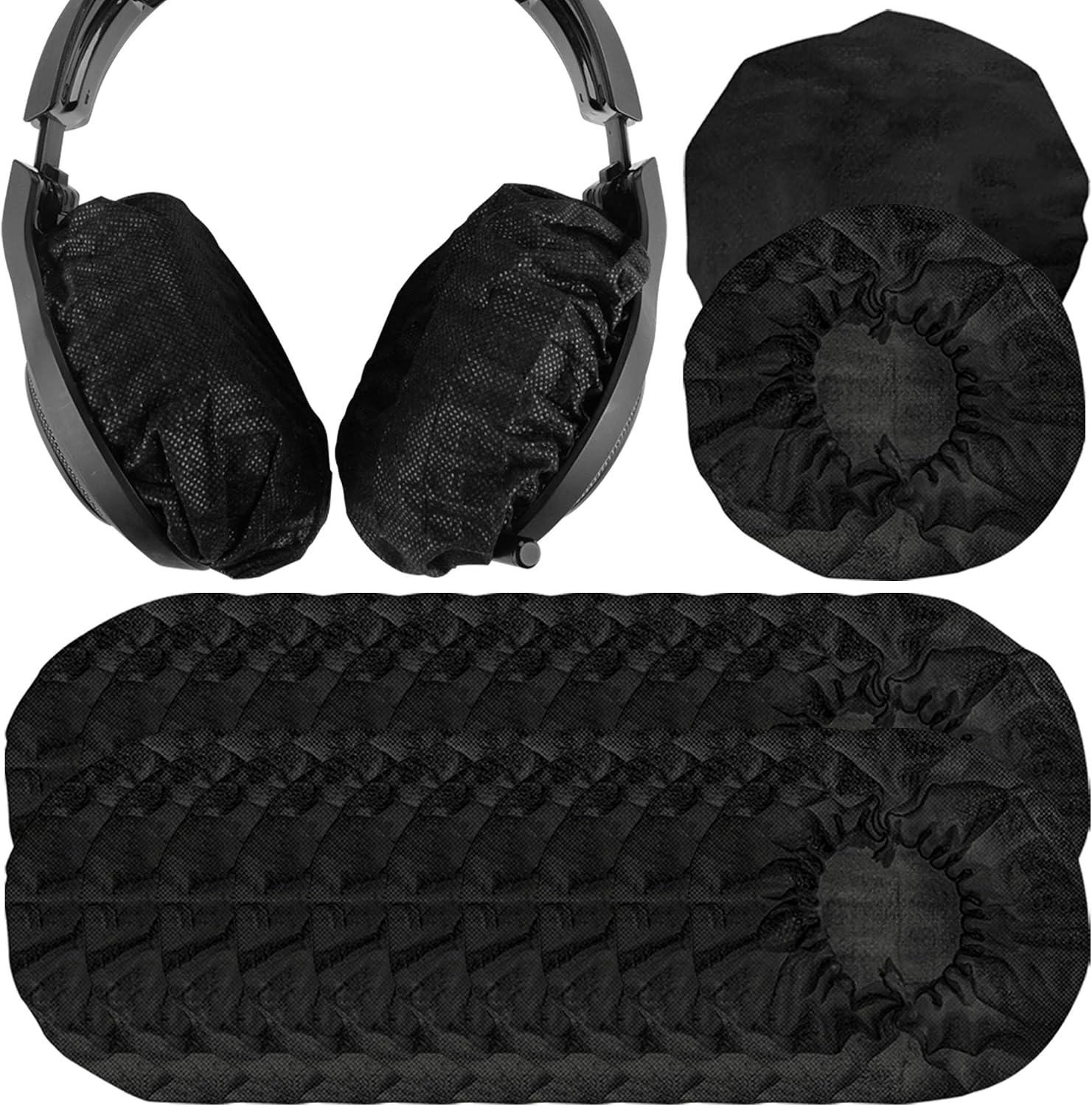 Geekria 100 works Disposable Headphones Ear Cover for Large Over-Ear Headset Earcup, Stretchable Sanitary Ear Pads Cover