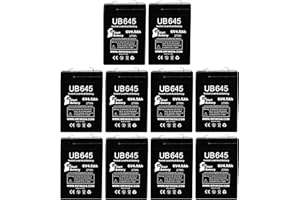 10 Pack UB645 6 Volt 4.5AH Exit Sign Battery Replacement - Rechargeable 6V Battery for Emergency Exit Light Batteries