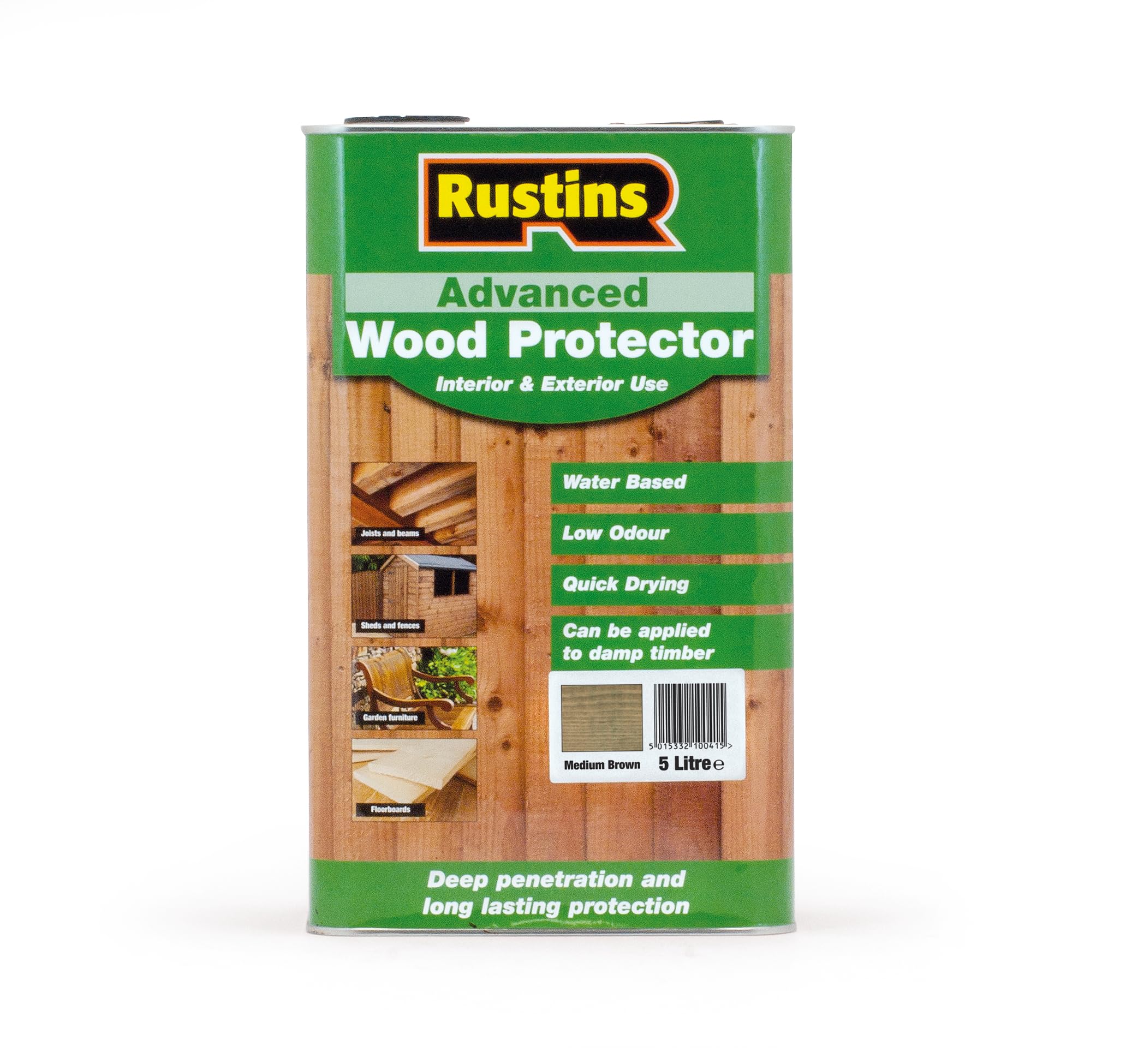 Rustins Advanced Wood Preserver Medium Brown 5L