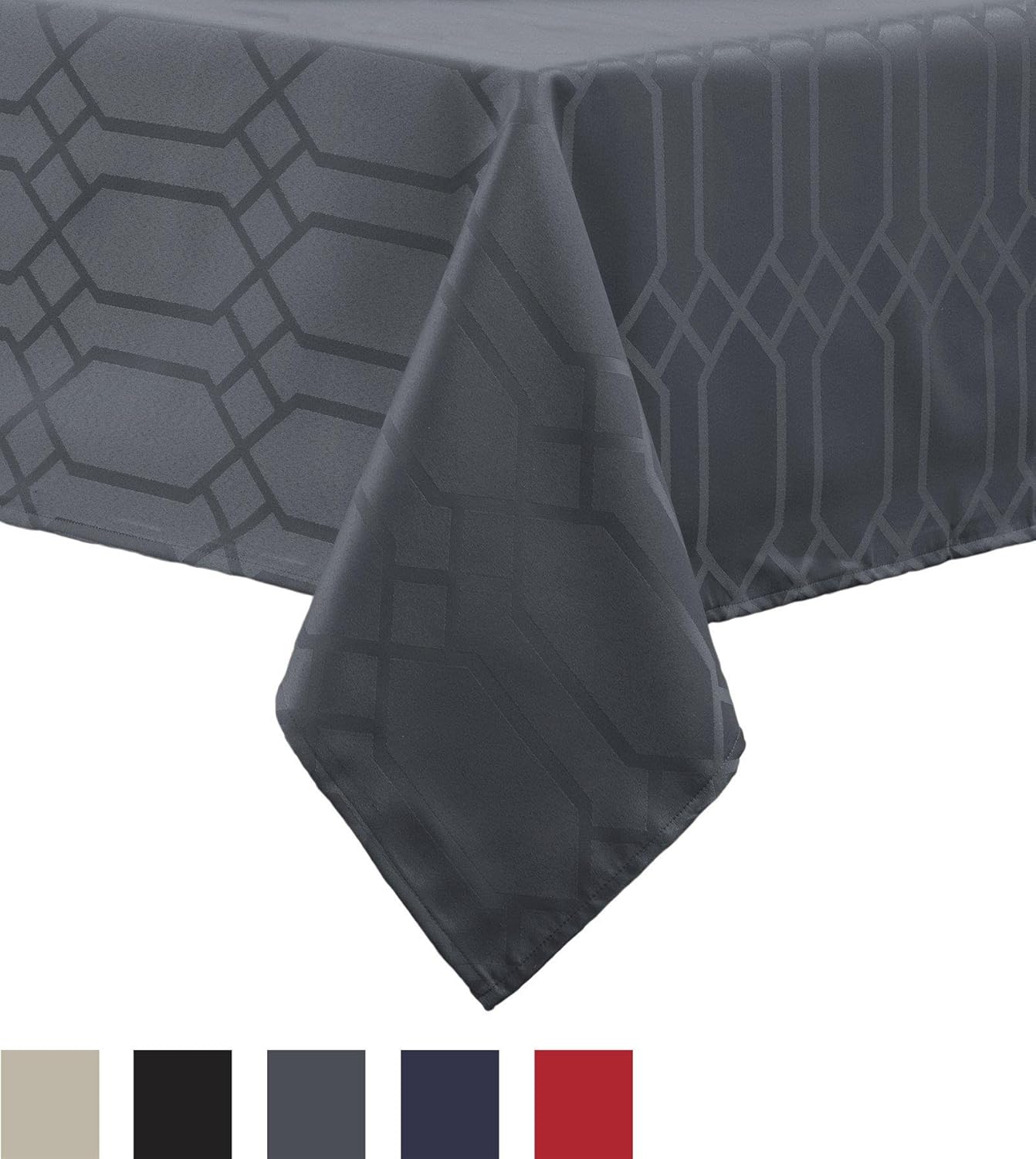 Benson Mills Chagall Spillproof Fabric Tablecloth, 60 x 84-Inch, Charcoal: Home & Kitchen