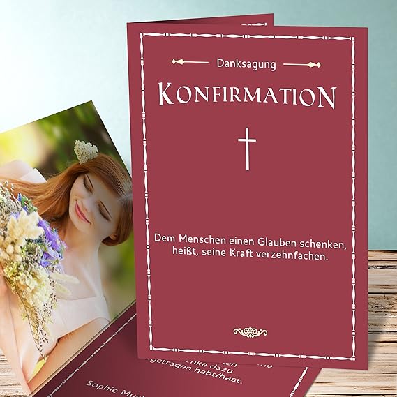 Danksagung Konfirmation selbst gestalten, Wegrichtung 5 ...