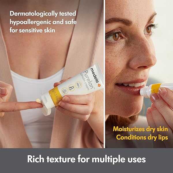 MEDELA PURELAN LANOLIN NIPPLE CREAM, FAST RELIEF FOR SORE NIPPLES & DRY SKIN DURING BREASTFEEDING, SAFE FOR BREASTFEEDING BABY, NATURAL, HYPOALLERGENIC, FRAGRANCE-FREE, 37G