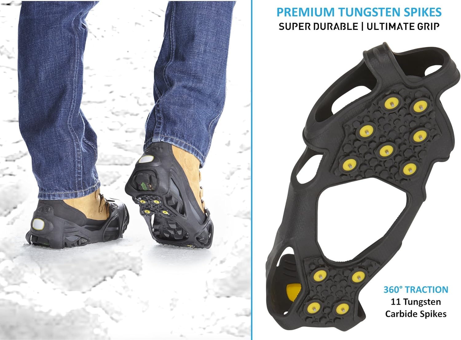 for Grips Ice Winter Pro ICETRAX Shoes Heel Reflective Toe