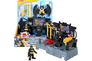 Fisher-Price Imaginext DC Super Friends, Batman Toys Bat Command Center Playset with Lights for Preschool Kids Ages 3+ Years