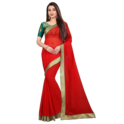 Anand Sarees chiffon with blouse piece Saree