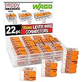 WAGO 221-61x Lever Nuts 22pc 10AWG Lever Wire Connector Assortment Kit | Splicing for Solid and Stranded Electrical Conductors | Includes 221-612, 221-613, 221-615 with Case
