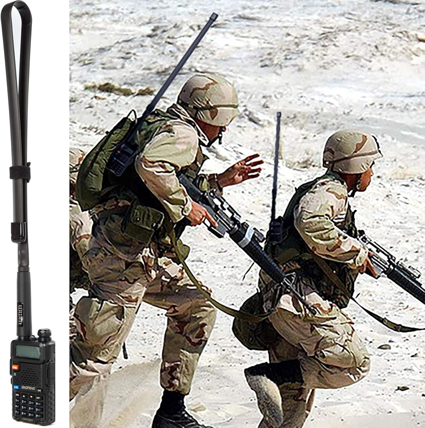 2 Pack-29 Inch Foldable/Tactical Raido Antenna Walkie Talkies Dual Band UV VHF/UHF 144/430Mhz Antennas Two Way Radio Connector for Kenwood Baofeng UV-5R UV82 888S F8HP Retevis H777 by WMM (72 cm)