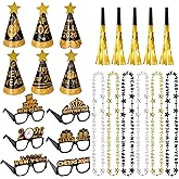 Xcgbxzd 24pcs 2026 New Year Eve Party Supplies New Years Decorations Kit Incliuding Happy Next Year Headband News Year Eyeglasses Noise Makers Necklace for New Years Party
