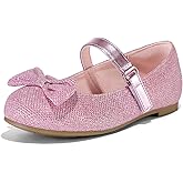 K KomForme Girl's Ballet Flats Non-Slip Soft Mary Jane Walking Party Dress Shoes for Toddler/Little Kid/Big Kid