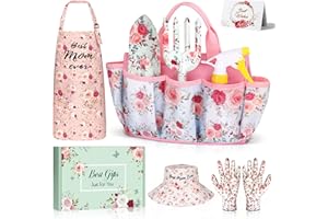 Linkax Mothers Day Mom Gifts for Mothers Wife Daughter, 9-Piece Garden Tools Set Gifts for Adults Women, Spring Gardening Birthday Present for Her Wife Mama Friends Sister Ladies Plant Lovers