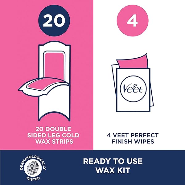 VEET VEET LEG AND BODY HAIR REMOVER COLD WAX STRIPS, 40 COUNT, 40 OZ