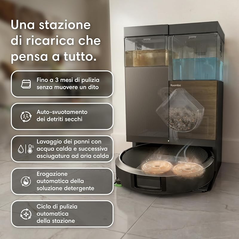Roomba® Plus 576 Combo robot aspirapolvere lavapavimenti, 25.000 Pa